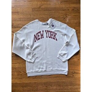Daydreamer “New York” Graphic Sweatshirt White Pullover Size Large Preppy NWT